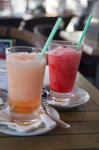 Spain, Madrid Fresh granita served in a sidewalk caf?