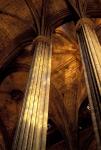 Columns and Ceiling of St Eulalia Cathedral, Barcelona, Spain