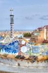 Spain, Catalonia, Barcelona, Park Guell Terrace