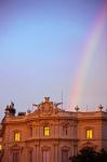 Spain, Madrid, Plaza de Cibeles, Rainbow