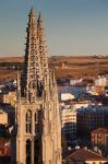 Spain, Castilla y Leon, Burgos Cathedral, Sunset