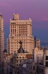 Spain, Madrid, Gran Via and Edificio Espana