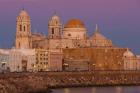 Spain, Cadiz, Cathedral, Dusk