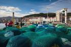 Spain, Castro-Urdiales, View of Town and Harbor