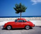 Porsche 356 on the beach, Altea, Alicante, Costa Blanca, Spain