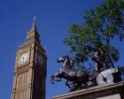 Big Ben and Statue of Boadicea, London, England