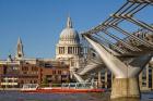 Millennium Bridge, St Pauls Cathedral, London, England
