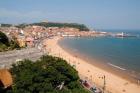 Aerial of Beach, Scarborough, North Yorkshire, England