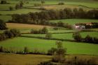 View of Farmlands from Glastonbury Tor, Glastonbury, Somerset, England