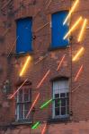 Warehouse Decorated with Neon Art, Southbank, London, England