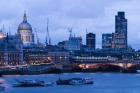 View of Thames River, London, England