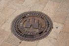 Slovakia, Bratislava, Manhole, coat of arms