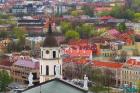 Cityscape dominated by Cathedral Bell Tower, Vilnius, Lithuania