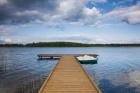 Lake and pier, Grutas, Southern Lithuania, Lithuania