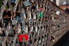 Lithuania, Vilnius, Footbridge, Lovers' Locks