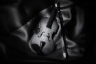 Still-Life Black And White Image Of A Violin