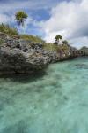 Scenic lagoon located inside volcanic caldera, Fiji