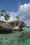 Fiji, Southern Lau Group, Island of Fulanga. Scenic lagoon located inside volcanic caldera.