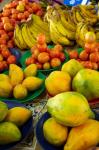 Pawpaw/Papaya, tomatoes and bananas, Sigatoka Produce Market, Sigatoka, Coral Coast, Viti Levu, Fiji