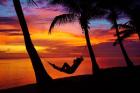 Woman in hammock, Coral Coast, Viti Levu, Fiji