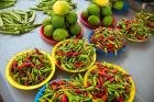 Peppers, fruit and vegetable outdoor market, Suva, Fiji