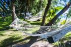 Hammock on the beach, Nacula island, Yasawa, Fiji, South Pacific