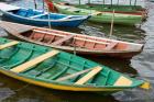 Colorful local wooden fishing boats, Alter Do Chao, Amazon, Brazil