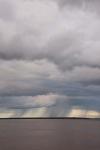 Brazil, Amazon River Rainstorm during the wet season in the Amazon