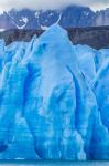 Chile, Patagonia, Torres Del Paine National Park Blue Glacier And Mountains