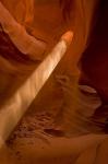 Sunbeam Penetrates Dusty Air of Lower Antelope Canyon, Arizona