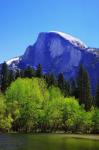 View of Half Dome rock and Merced River, Yosemite National Park, California