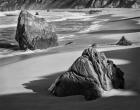 Rocky Coastline Of Garrapata Beach, California (BW)