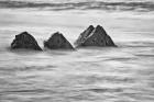 California, Garrapata Beach, Floating Rocks (BW)