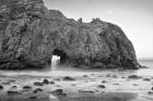 California, Pfeiffer Beach, Rocky Cliff (BW)