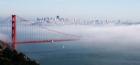 San Francisco Golden Gate Bridge Disappearing Into Fog