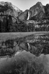 Reflective Pool In Upper Yosemite Falls (BW)