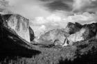 Panoramic View Of Yosemite Valley (BW)