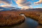 Panoramic View Of A River And The Sierra Nevada Mountains