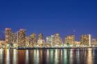 Waikiki Skyline At Night, Honolulu, Hawaii