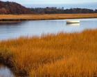 Boat Anchored In Mousam River, Maine