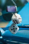 1950's Fuzzy Dice At An Antique Car Show