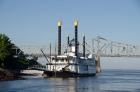 Paddlewheel boat and casino, Mississippi River, Mississippi