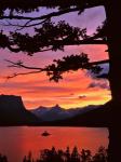 St Mary Lake And Wild Goose Island At Sunset