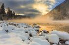 Winter Sunrise Over The Flathead River, Montana