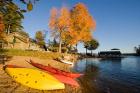 Kayaks at Lake Winnipesauke, New Hampshire