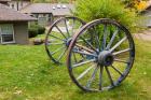 Wagon wheels at Oliver Lodge on Lake Winnipesauke, Meredith, New Hampshire