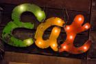 Colorful 'Eat' Antique Sign, New York City, New York