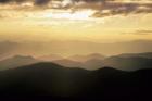 Sunset Mountains Along Blue Ridge Parkway, North Carolina