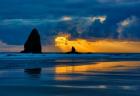 Sunset On Needles Seastack Of Cannon Beach, Oregon