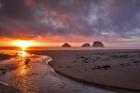 Sunset On Three Arch Rocks, Oregon